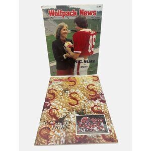 Pair Vintage 1980s N.C. State Vs Duke Wolfpack News Football Programs Homecoming